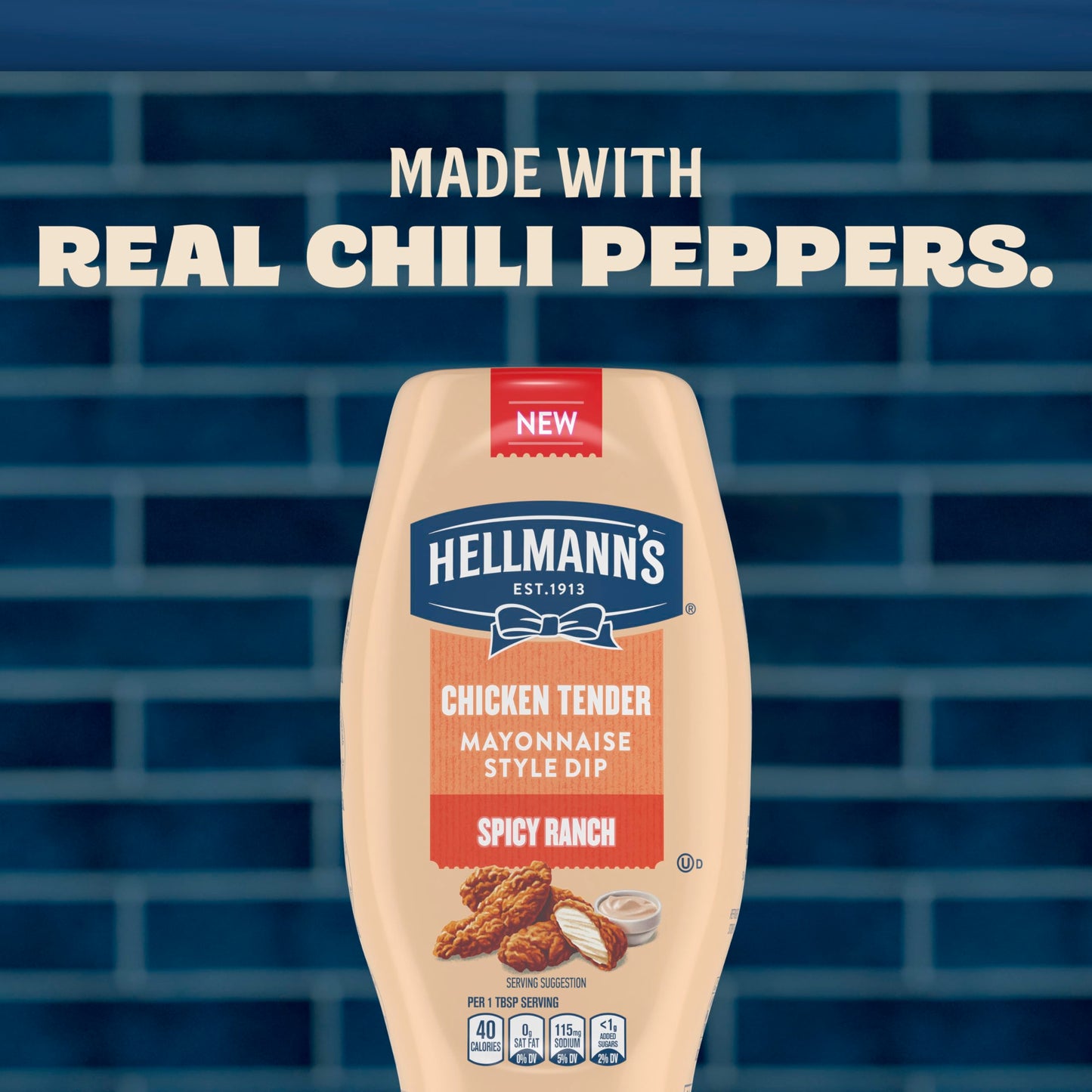 Hellmann'S Spicy Ranch Chicken Tender Mayonnaise Style Dip Spicy Ranch Delicious Flavor No Artificial Flavors 11.5 Fl Oz