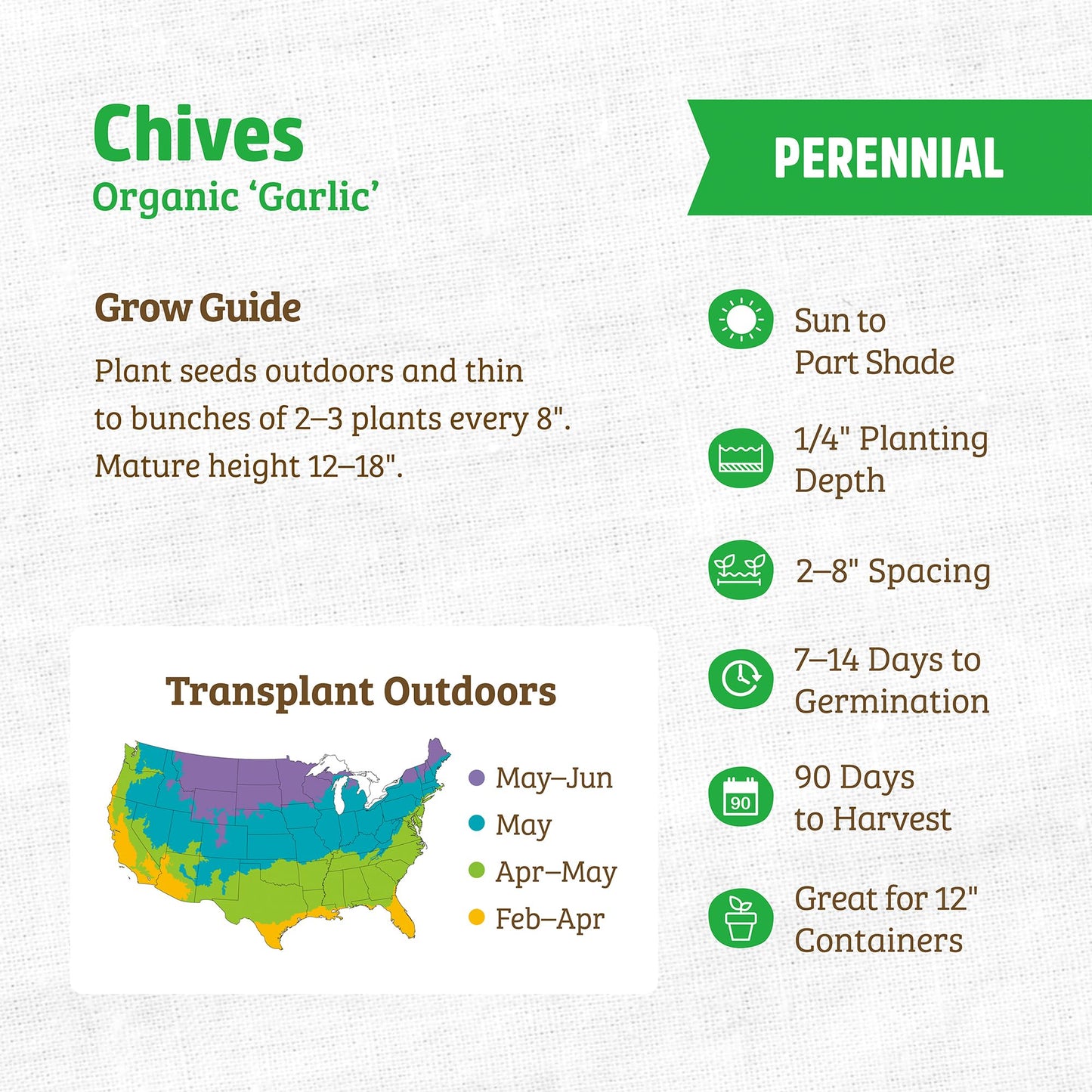 Seed Packet - Chives 'Garlic' 140Mg
