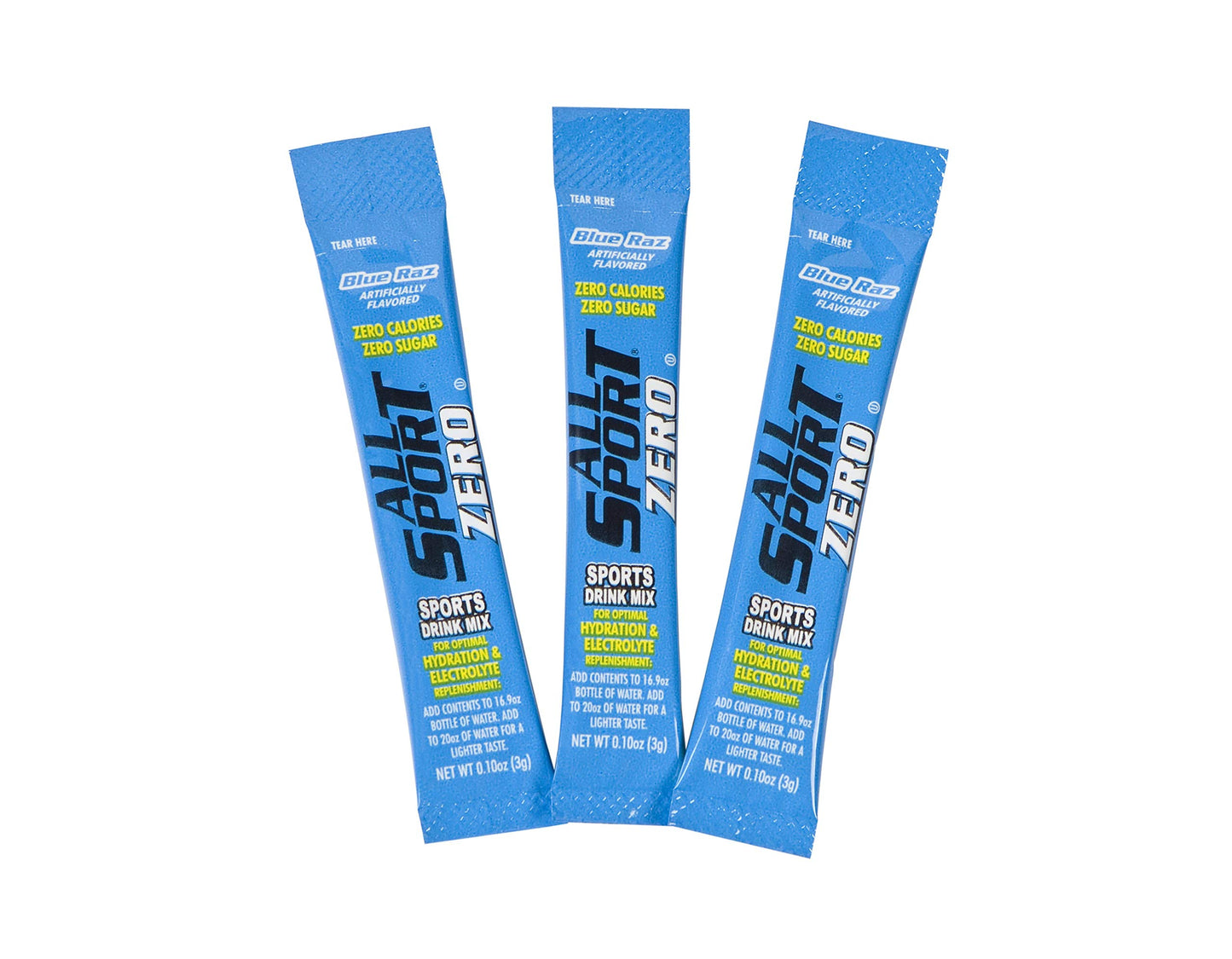 All Sport Hydration Sticks | Zero Calorie Electrolyte Drink Mix | Blue Raz Ice | 50 Count | 5 Ounce