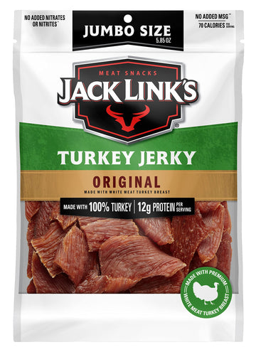Jack Links Turkey Jerky, Original Flavor, 12g Protein, 5.85 oz Sharing Size Bag