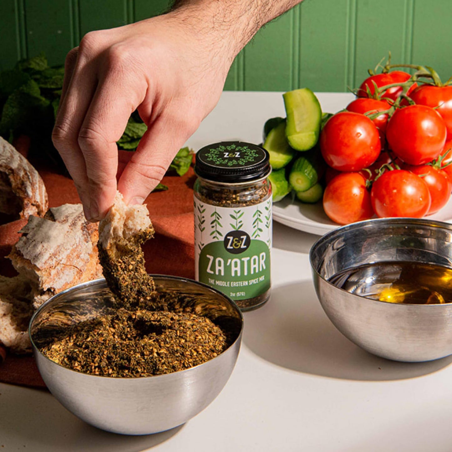 Z&Z Zaatar Spice Blend with Sumac & Toasted Sesame Seeds, 2 Oz - Savory & Tangy Seasoning for Breads, Salads, Chicken, Snacks