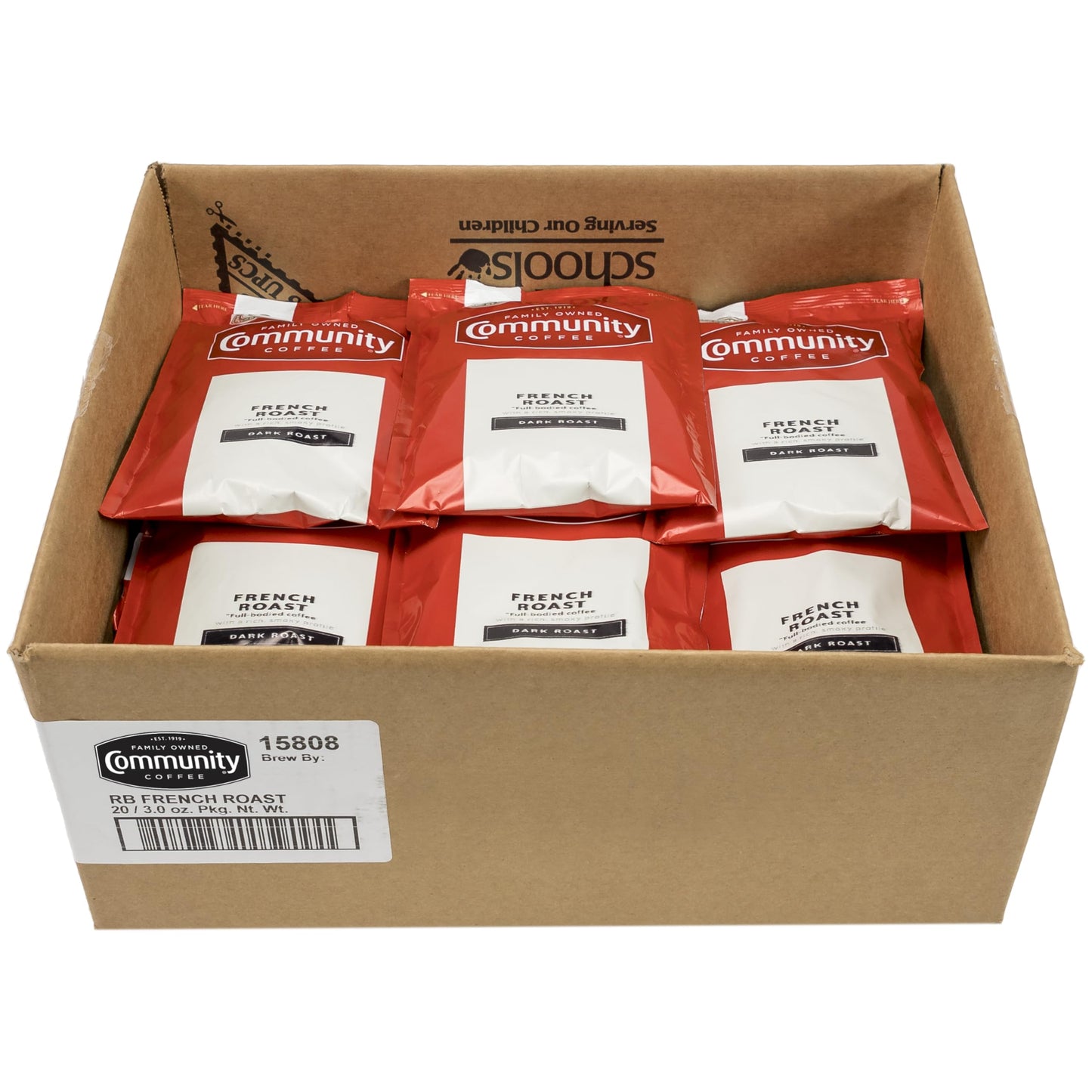 Community Coffee French Roast, Dark Roast Pre-Measured Coffee Packs, 3.0 Ounce Each (Box Of 20)
