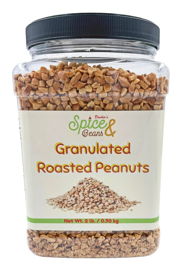 Granulated Roasted Peanuts | 2 lb Container | by Dasher's Spice & Beans