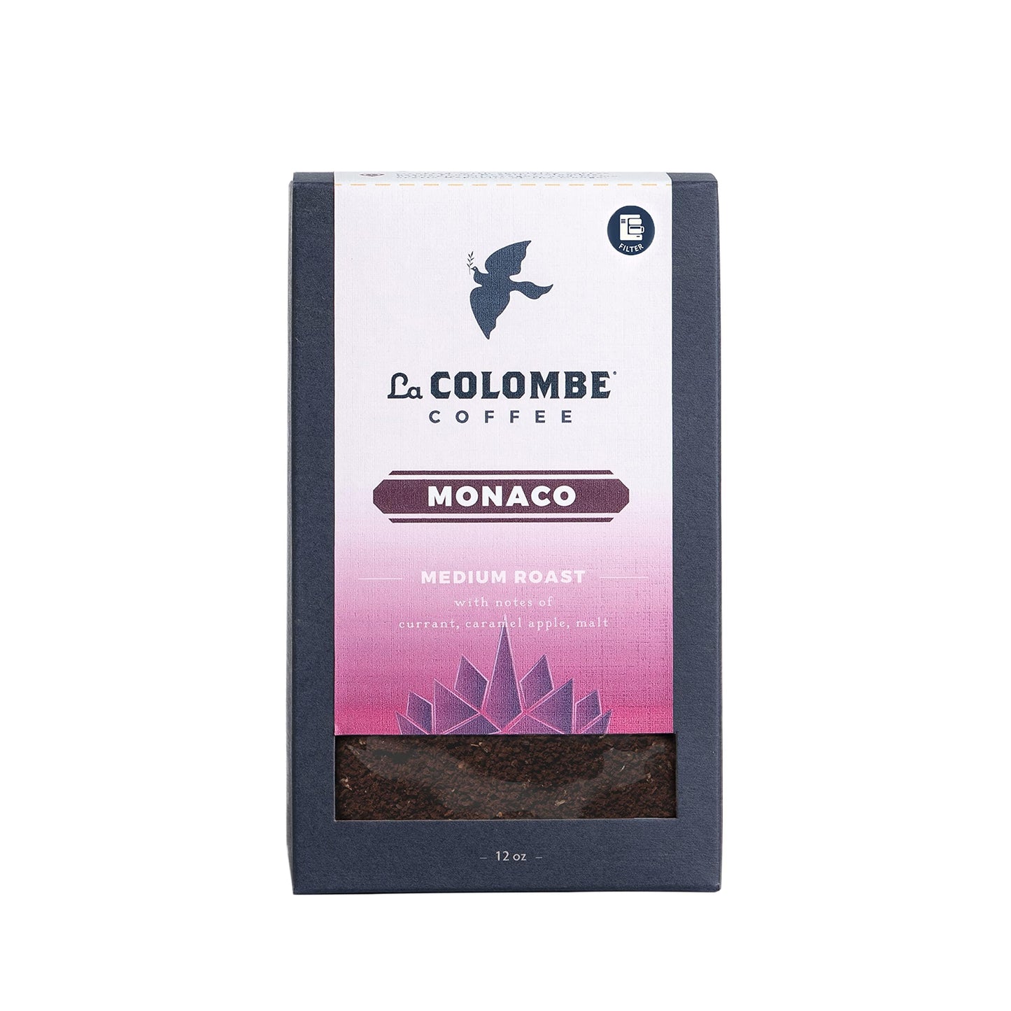 La Colombe Monaco Medium Roast Drip Grind Ground Coffee - Notes of Milk Chocolate, Graham Cracker, Black Cherry, 12 Ounce (Pack 