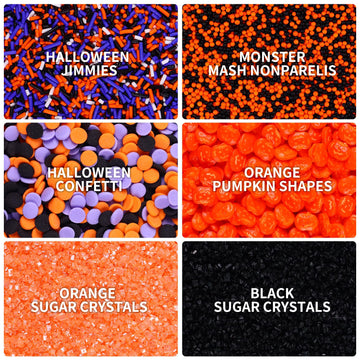 Halloween Sprinkles For Cake Decorating Edible Sprinkle Mix Pumpkin Jimmies Orange Sanding Sugar Cake Sprinkles For Baking Cupca