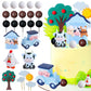 JeVenis Blue Farm Animal Cake Decoration Sheep Cake Topper Farm Animal Birthday Decoration Cow Cake Decoration Pig Cake Topper f