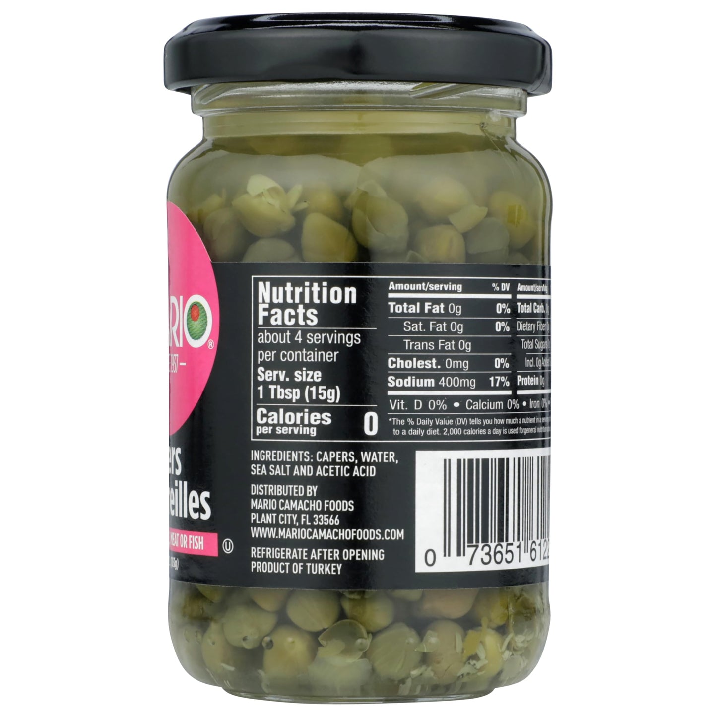 Mario Camacho Non Pareil Capers, 3.5-Ounce Jar, Pack of 6