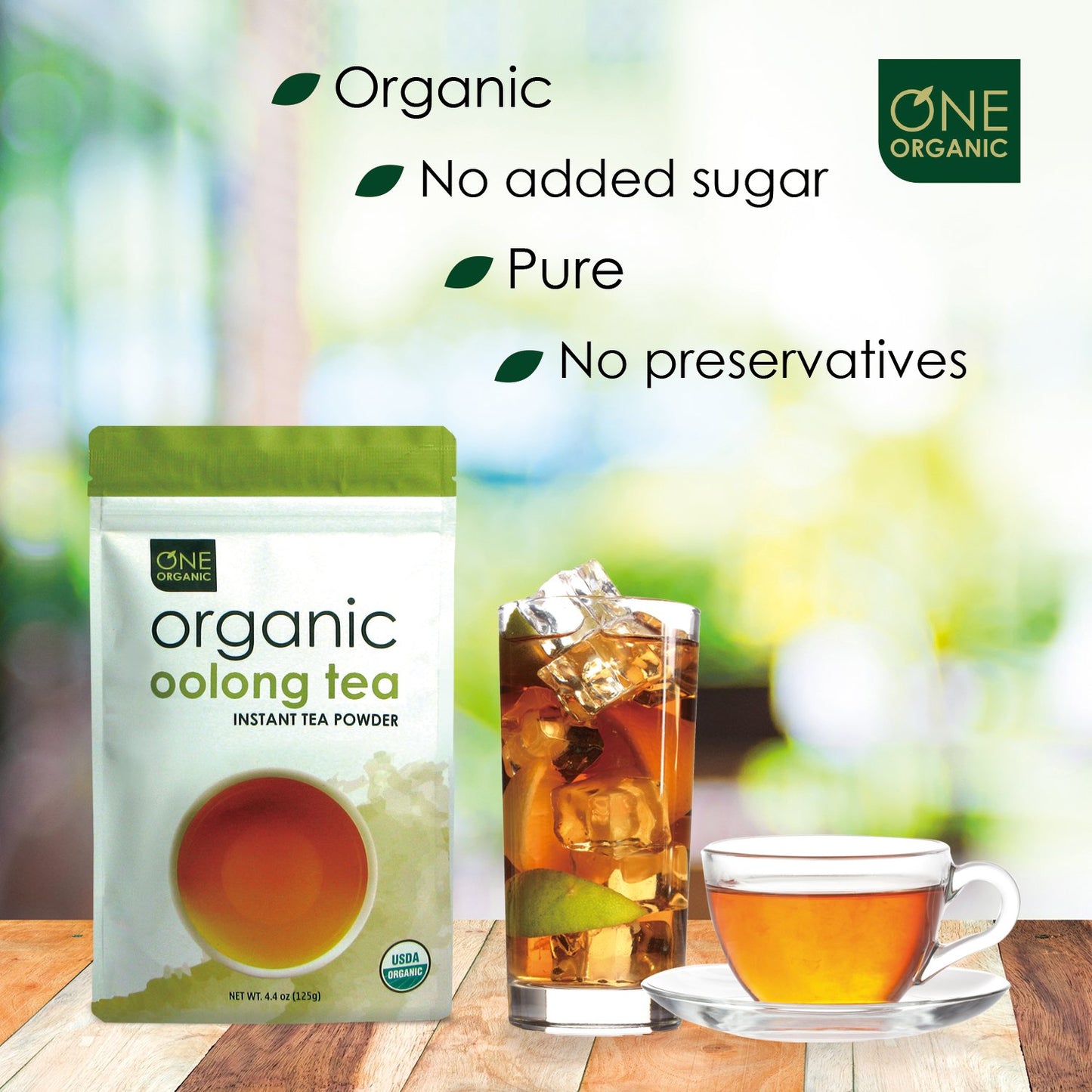 One Organic Instant Tea Powder (Oolong) - 4.4 Oz. - 125 Servings - Usda Certified Organic - 100% Pure Tea - Instant Hot Or Iced