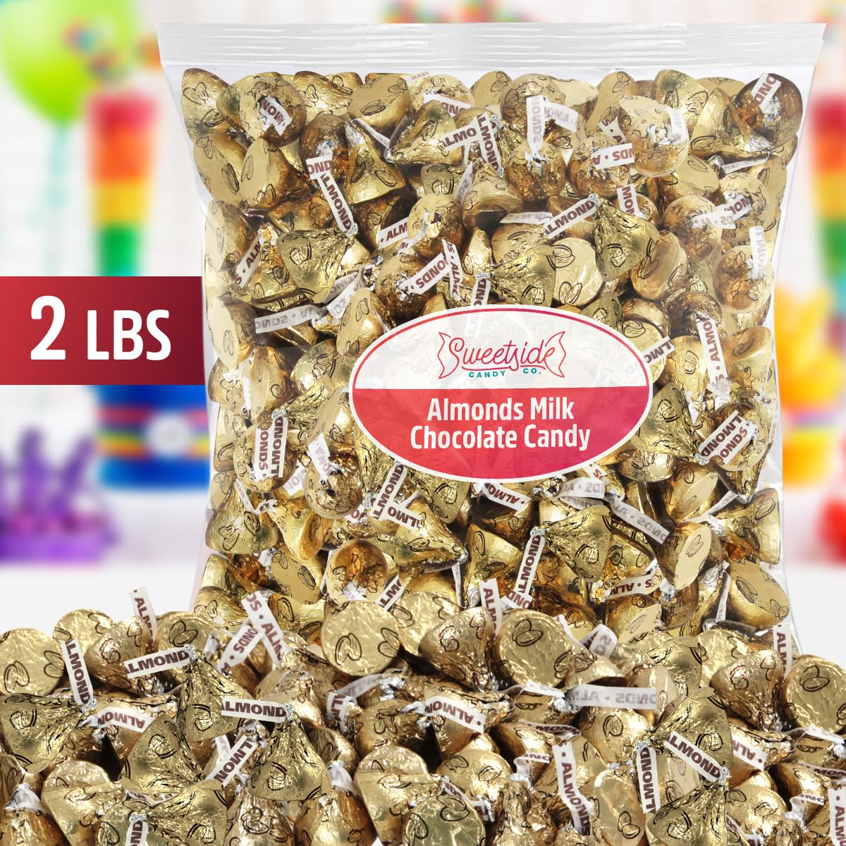 Almond Kisses  2lb Pack of Chocolate Kisses Bulk  Ideal Gold Chocolate for Parties  Events or Stocking Up on Your Favorite Chocolates  Perfect Gold Wrapped Candy for Sharing and snacking