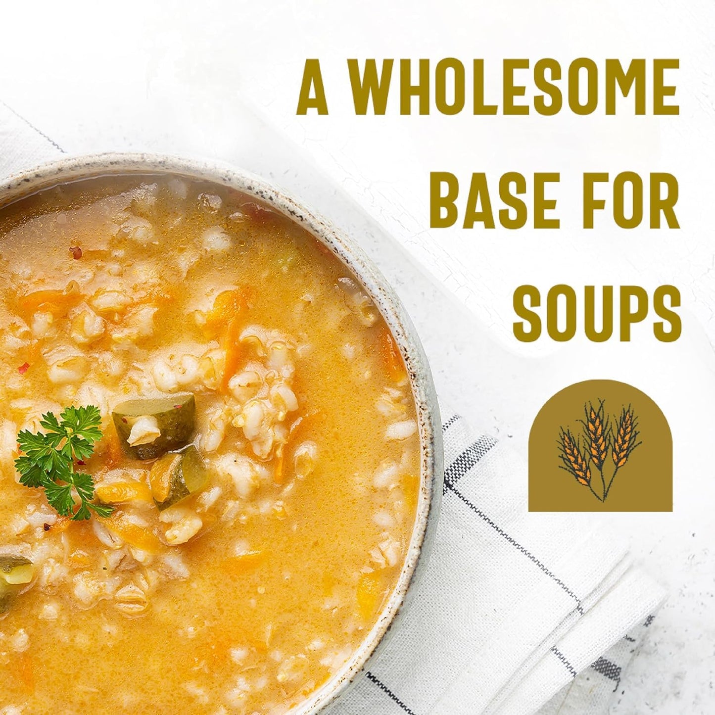 One In A Mill Pearl Barley 3Lb Bulk Resealable Bag | For Beef Stew, Soups, Steel Cut Oatmeal, Casseroles & Cooking | Hearty Plan