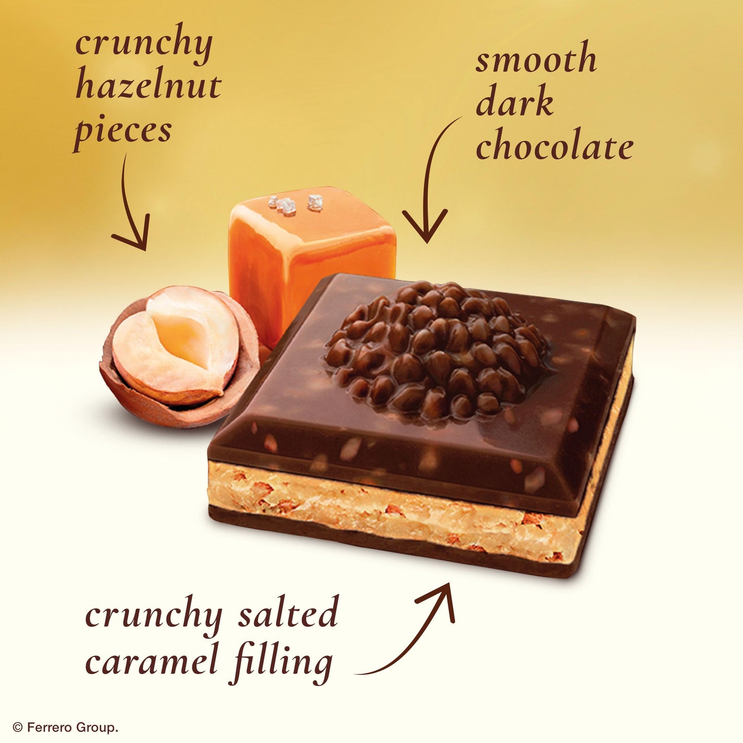 Ferrero Rocher Premium Chocolate Bars, 8 Pack, Dark Chocolate Hazelnut And Crunchy Salted Caramel, Individually Wrapped, 3.1 Oz