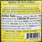 Fig Jam Spread USDA Organic Preserve - 12 oz / 340 g - Made in France Traditional Jam Non GMO Gluten Free