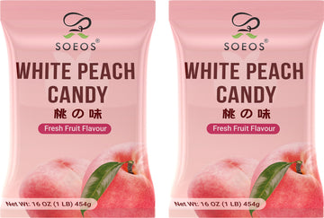 Soeos White Peach Hard Candy, Classic Series Chinese Hard Candy, Holiday Candy 32 Oz (Pack Of 2)