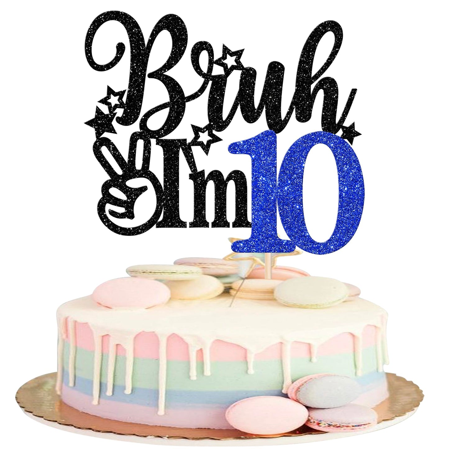 Rsstarxi Cake Topper - 10th Birthday Decoration, Blue, Model XM1222-10