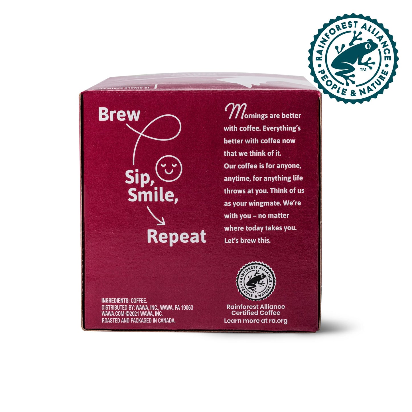 WAWA Colombian Medium Roast Coffee Pods, 72 Single Serve Pods in 6 Boxes, Chocolate & Fruit Notes, 100% Responsibly Sourced