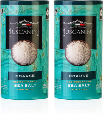 Tuscanini, Coarse Mediterranean Sea Salt, 16Oz, From Sicily Italy, (2 Pack), Total Of 2Lb