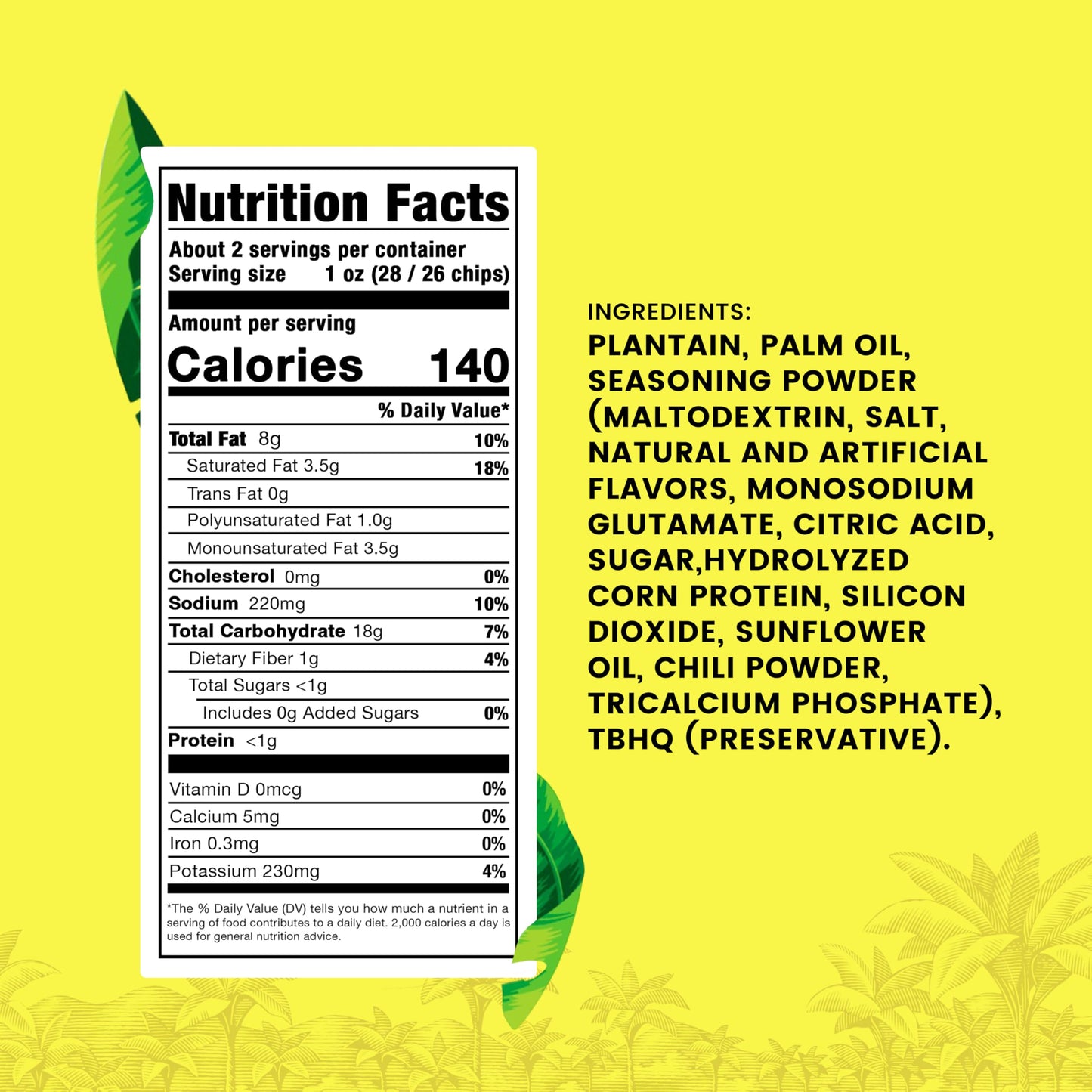 Zambos Plantain Chips Salsa Verde Crunchy Premium Plantain Chips 5.29 Oz (Pack Of 1)