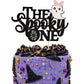1 Pcs The Spooky One Cake Topper Glitter Baby Ghost Halloween 1St Birthday Cake Pick Baby Shower Cake Decoration For Halloween O