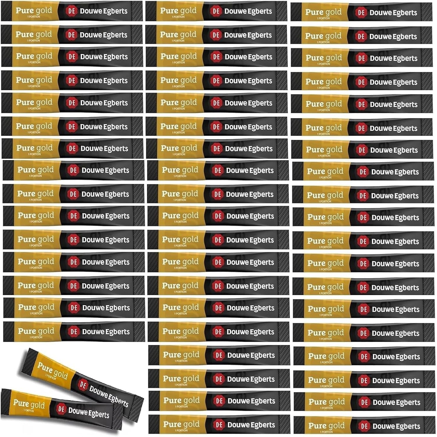 Douwe Egberts Pure Gold Instant Coffee Sticks - 50 X 1.5G Sachets - Smooth & Rich Instant Coffee - Ideal For Office  Hotels  Tpartyl And On-The-Go