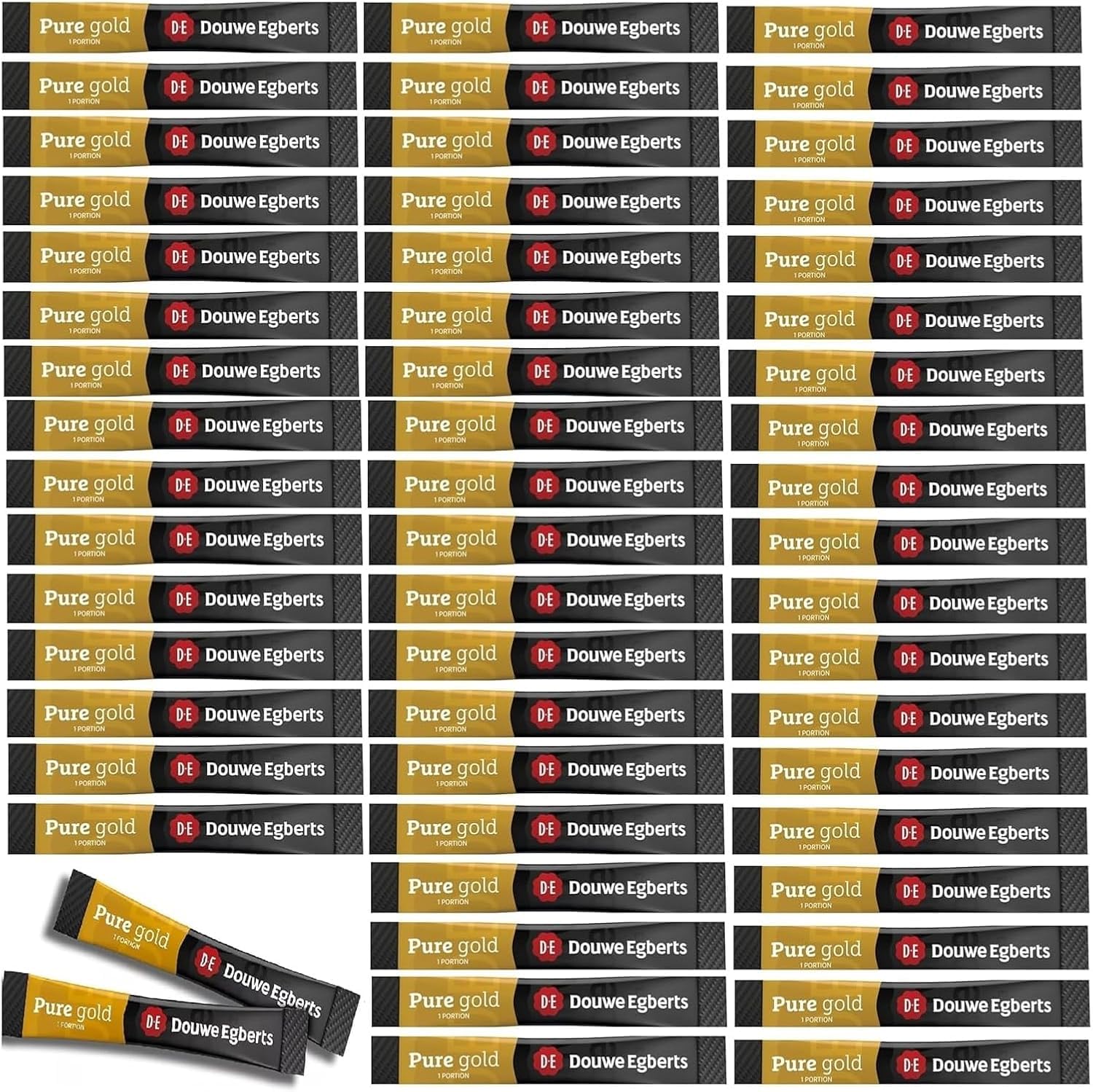 Douwe Egberts Pure Gold Instant Coffee Sticks - 50 X 1.5G Sachets - Smooth & Rich Instant Coffee - Ideal For Office  Hotels  Tpartyl And On-The-Go