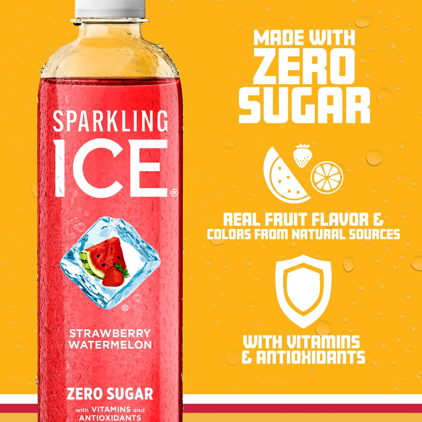 Sparkling Ice Strawberry Watermelon Sparkling Water, Zero Sugar, 17 Fl Oz Bottles, Pack of 12