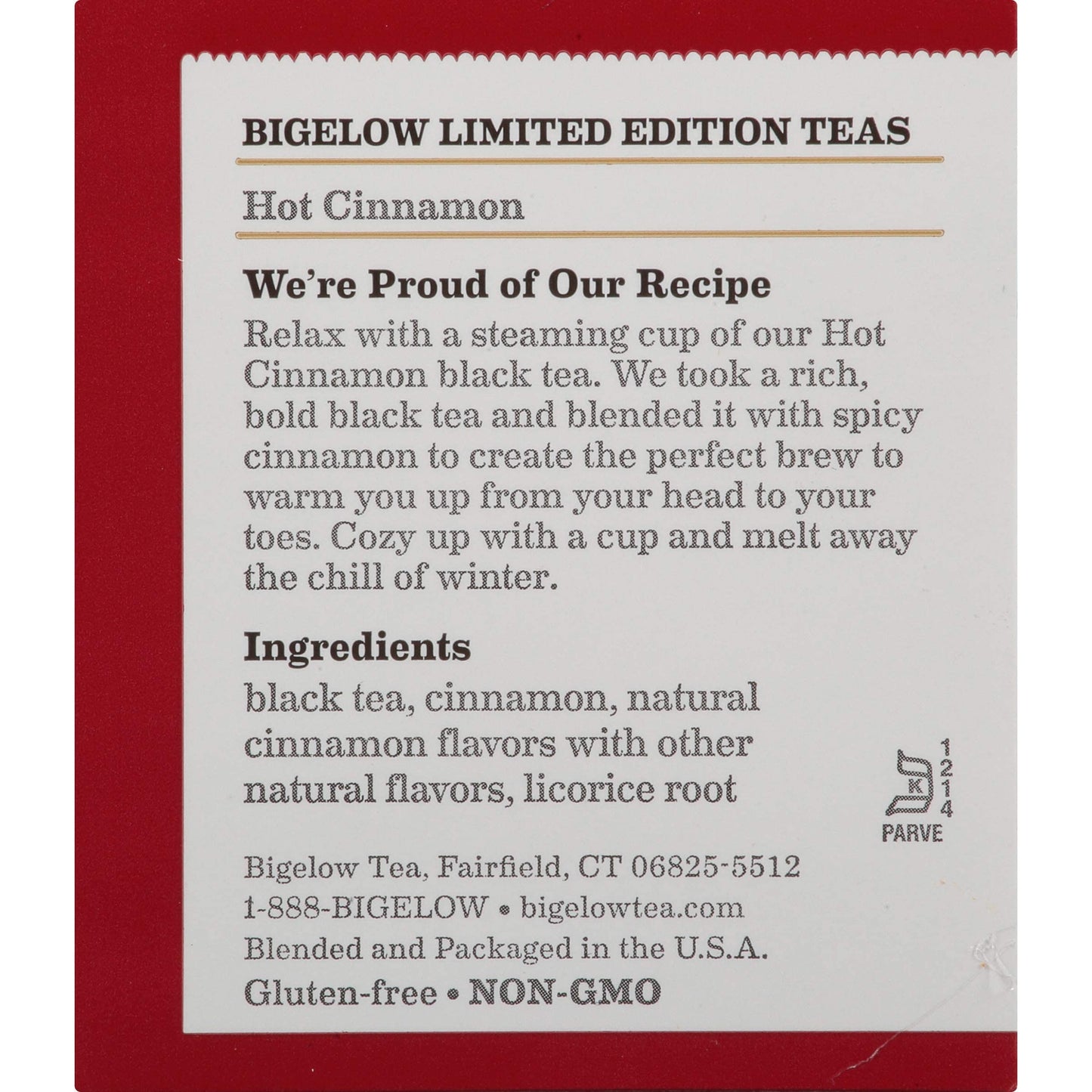 Bigelow Hot Cinnamon Black Tea Bags, 18 Count Box (Pack Of 6) Caffeinated Black Tea, 108 Tea Bags Total
