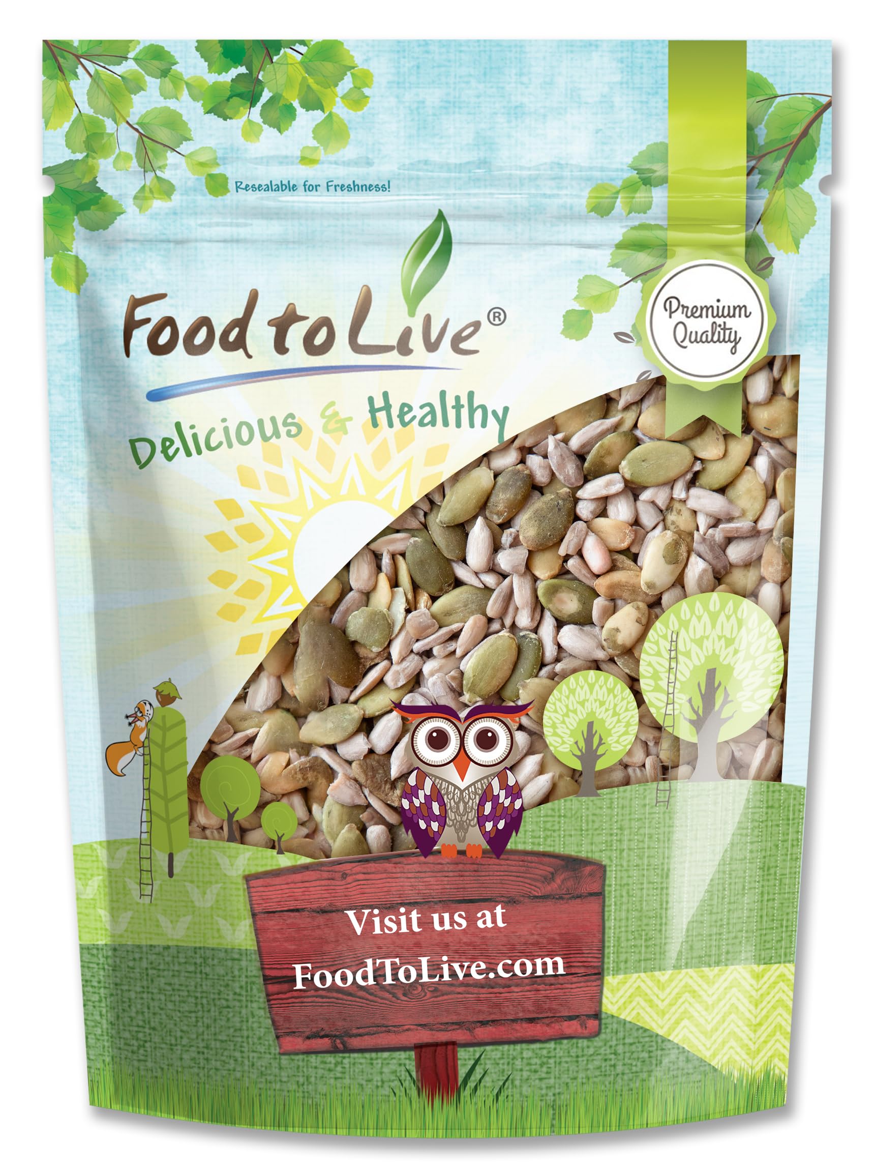 Food to Live Sunflower and Pumpkin Seed Mix, 4 Pounds - Natural Snack, Rich in Protein, Perfect for Snacking, Baking and Salads,