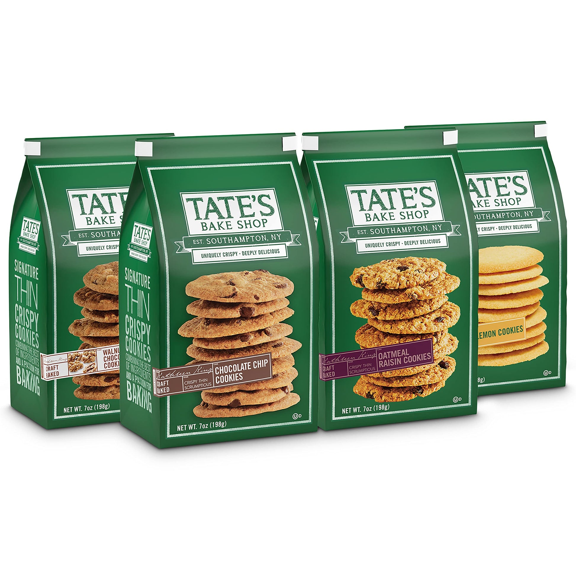 Tate's Bake Shop Cookies Variety Pack, Oatmeal Raisin Cookies, Chocolate Chip Cookies, Lemon Cookies & Chocolate Chip Walnut Coo