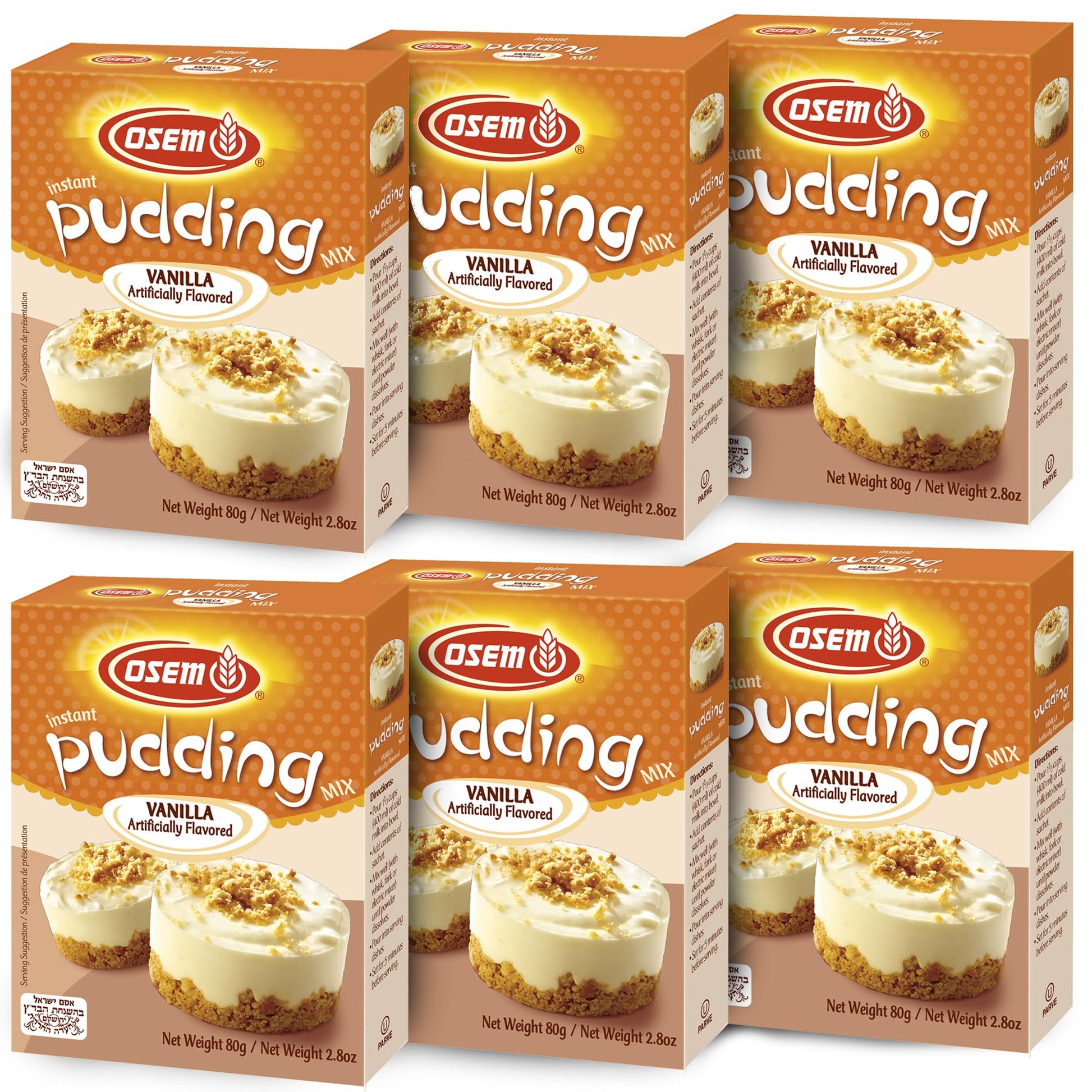 OSEM Pudding Vanilla Flavor, 2.8 oz, (Pack of 6)