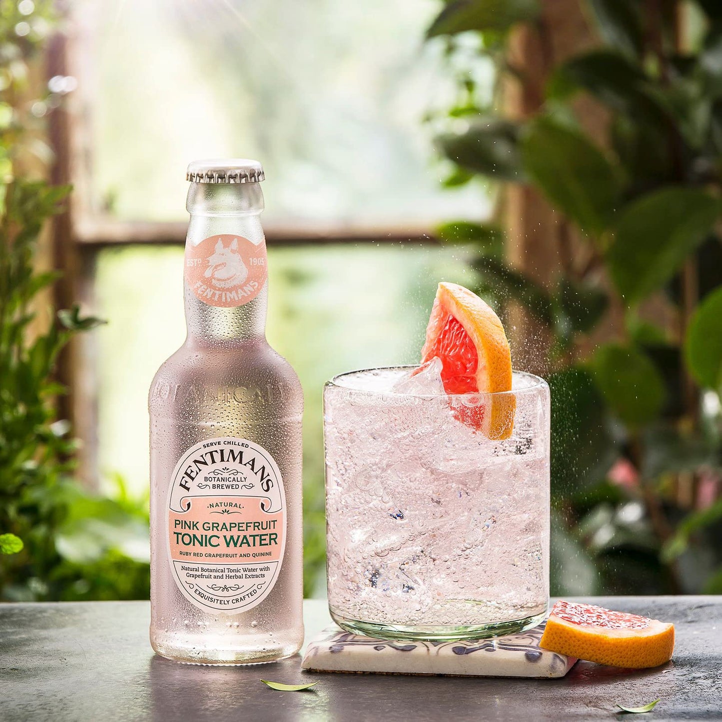 Fentimans Sparkling Pink Grapefruit Tonic Water - Grapefruit Sparkling Water, Craft Soda, Mixer With Natural Ingredients, Botani