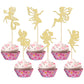 Gyufise 24Pcs Fairy Cupcake Toppers Glitter Ballet Dancer Flower Angel Fairy Cupcake Picks Decoration For Wedding Bridal Shower