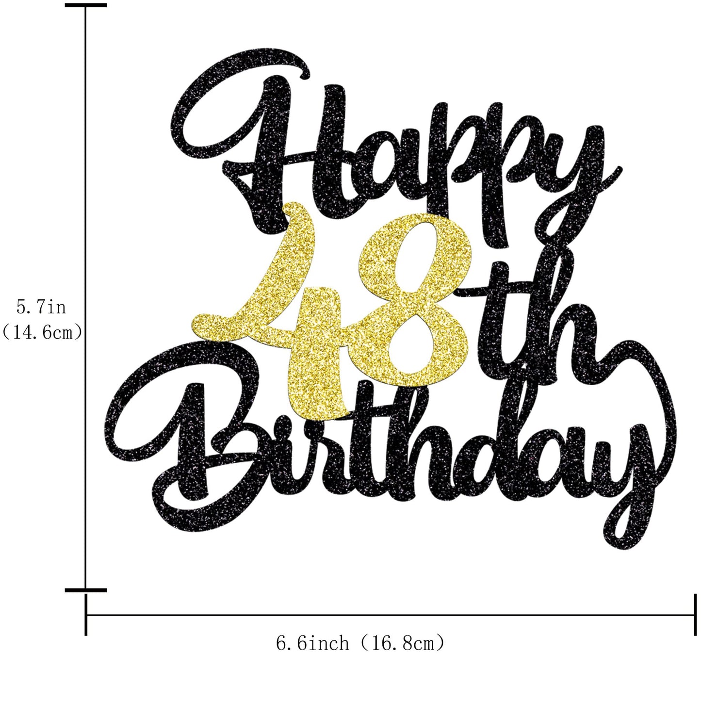 Klionjor 48Th Birthday Cake Topper & Decoration - Happy Birthday Party Decoration Gift Plugin
