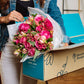 Benchmark Bouquets, Charming Roses & Alstroemeria, Glass Vase Included, Gift Fresh Flowers for Birthday, Anniversary, Get Well,