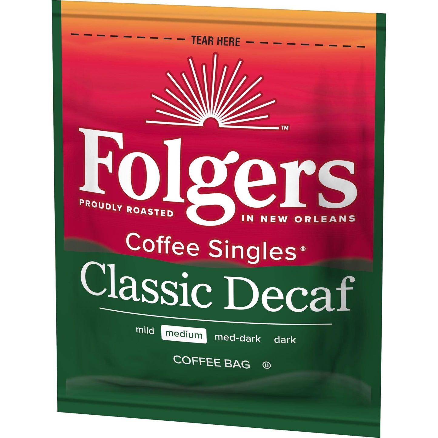 Folgers Coffee Singles Medium Roast Decaf Coffee Bags, 19 Count (Pack Of 6)