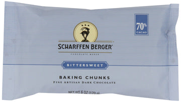 Scharffen Berger Baking Chocolate Chunks, Bittersweet, 6 Ounce (Pack of 5)