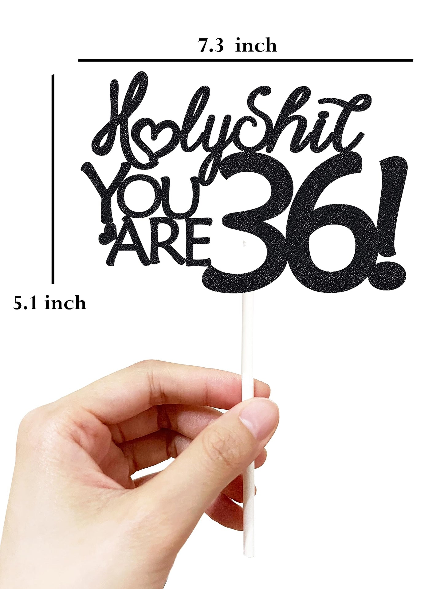 36 Birthday Cake Toppers-Black Glitter, Funny 36Th Cake Topper For Men,36 Cake Topper For Women, 36Th Birthday Decorations,36Th