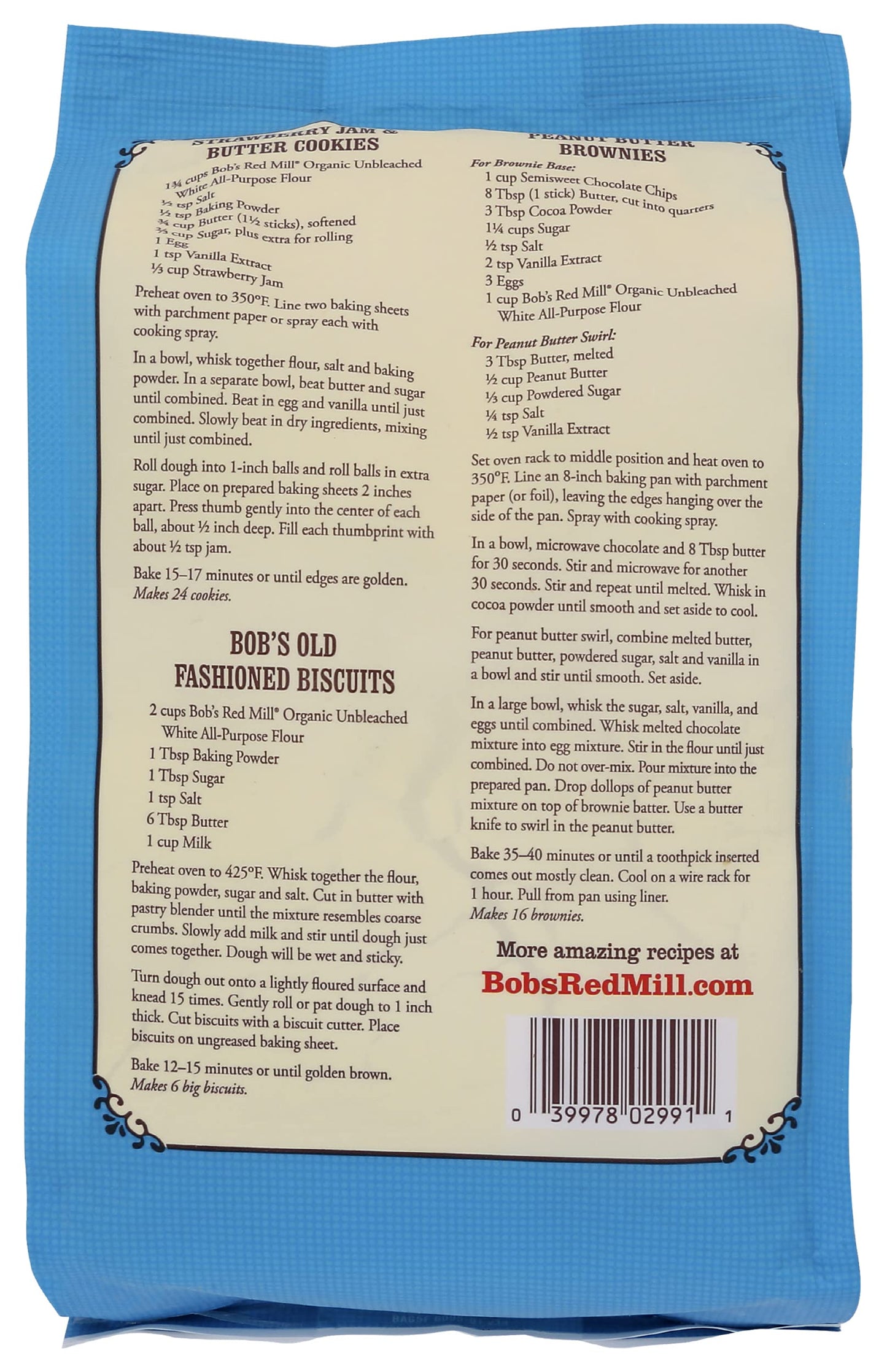 Bobs Red Mill Organic Unbleached All Purpose Flour, Vegan, Kosher, Unbromated, 5lb