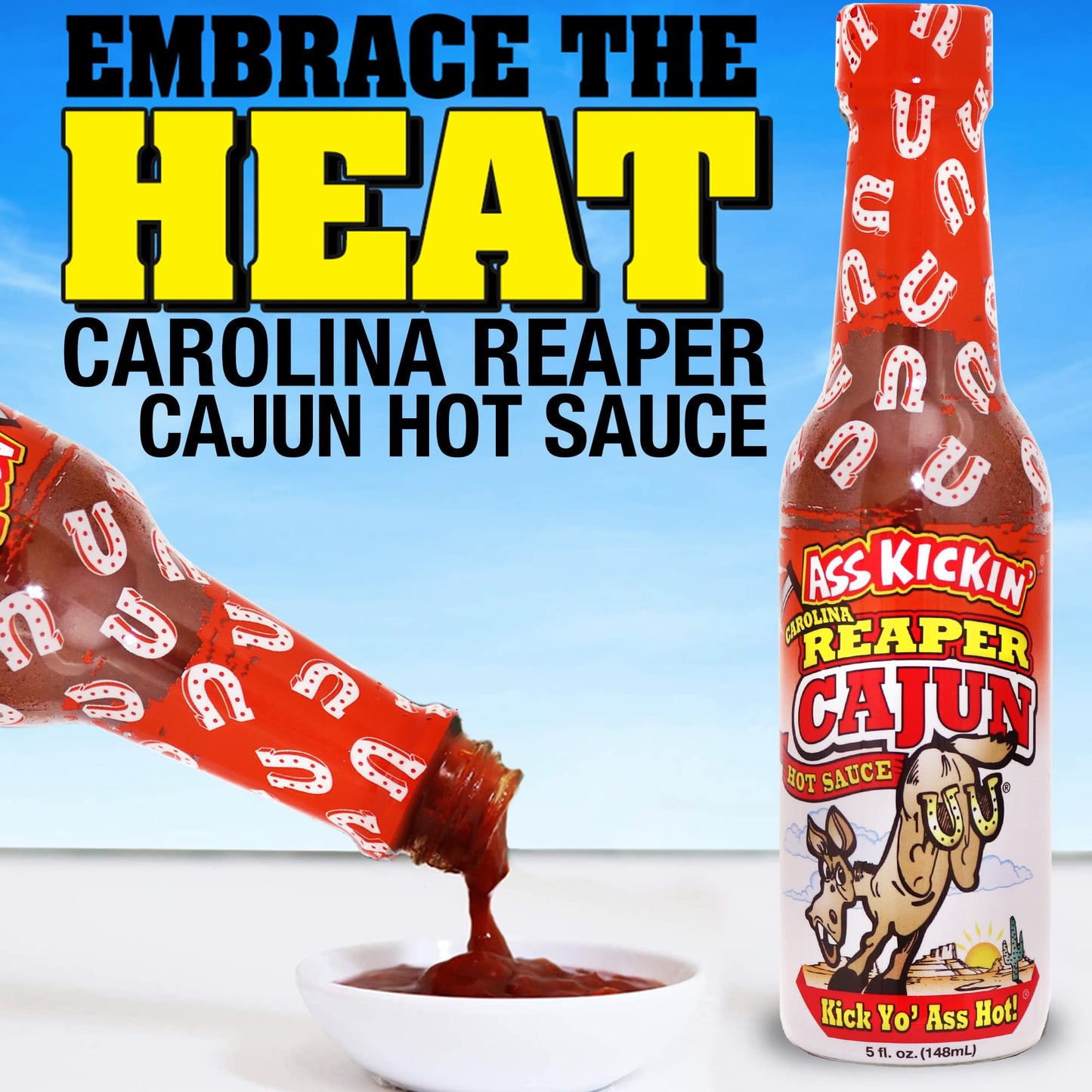 ASS KICKIN Carolina Reaper Cajun Hot Sauce - Gourmet Gift for Hot Sauce Lovers - Spicy Flavor