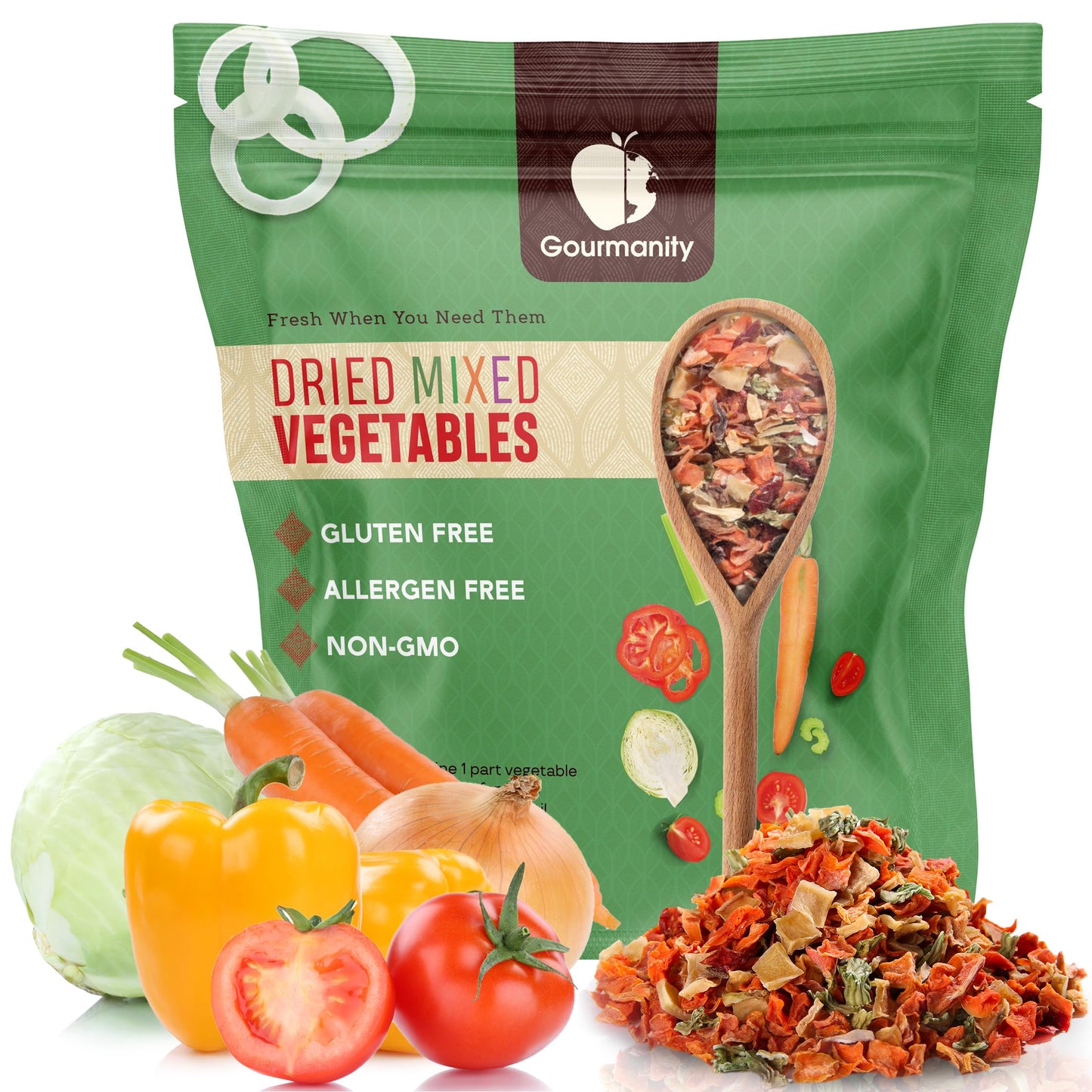 Gourmanity Dehydrated Mixed Vegetables Soup Starter Mix, 5 lb Bulk Dried Vegetables, Kosher
