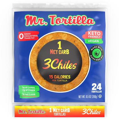 Mr. Tortilla Low Carb Keto Soft Taco Shells, Vegan Healthy Snacks & Bread Alternative, 1 Net Carb 15 Calories, Delicious Small B