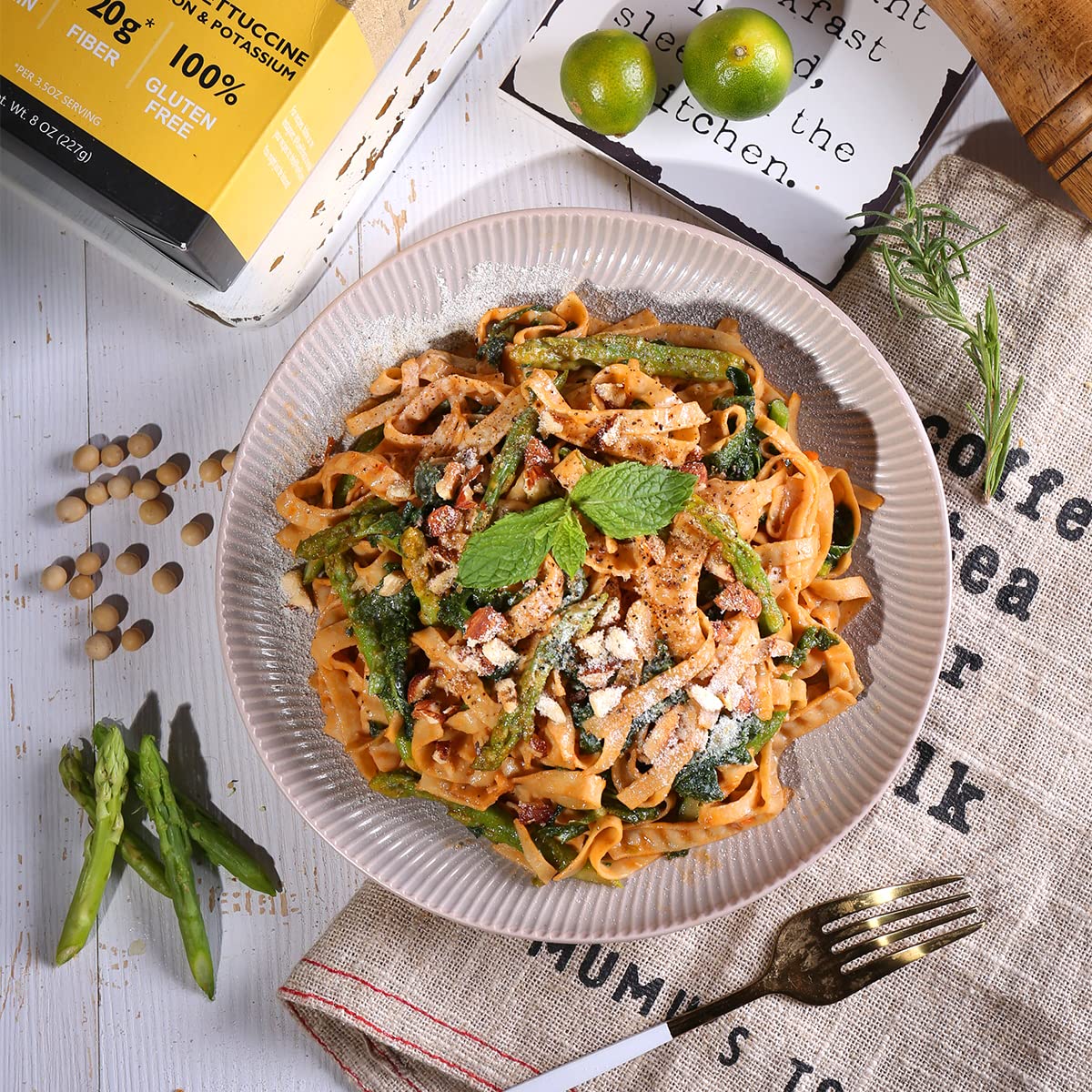 Purefit - Organic Soy Bean Fettuccine Pasta - Low Carb, High Protein, Gluten Free, Vegan, Non-Gmo, Keto Friendly, Kosher, Easy T