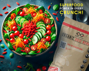Nutrient Elements Organic Raw Goji Berries 1/2 LB - USDA Certified Superfood, Extra Large Non-GMO, Resealable Bag, Free Recipes E-Book