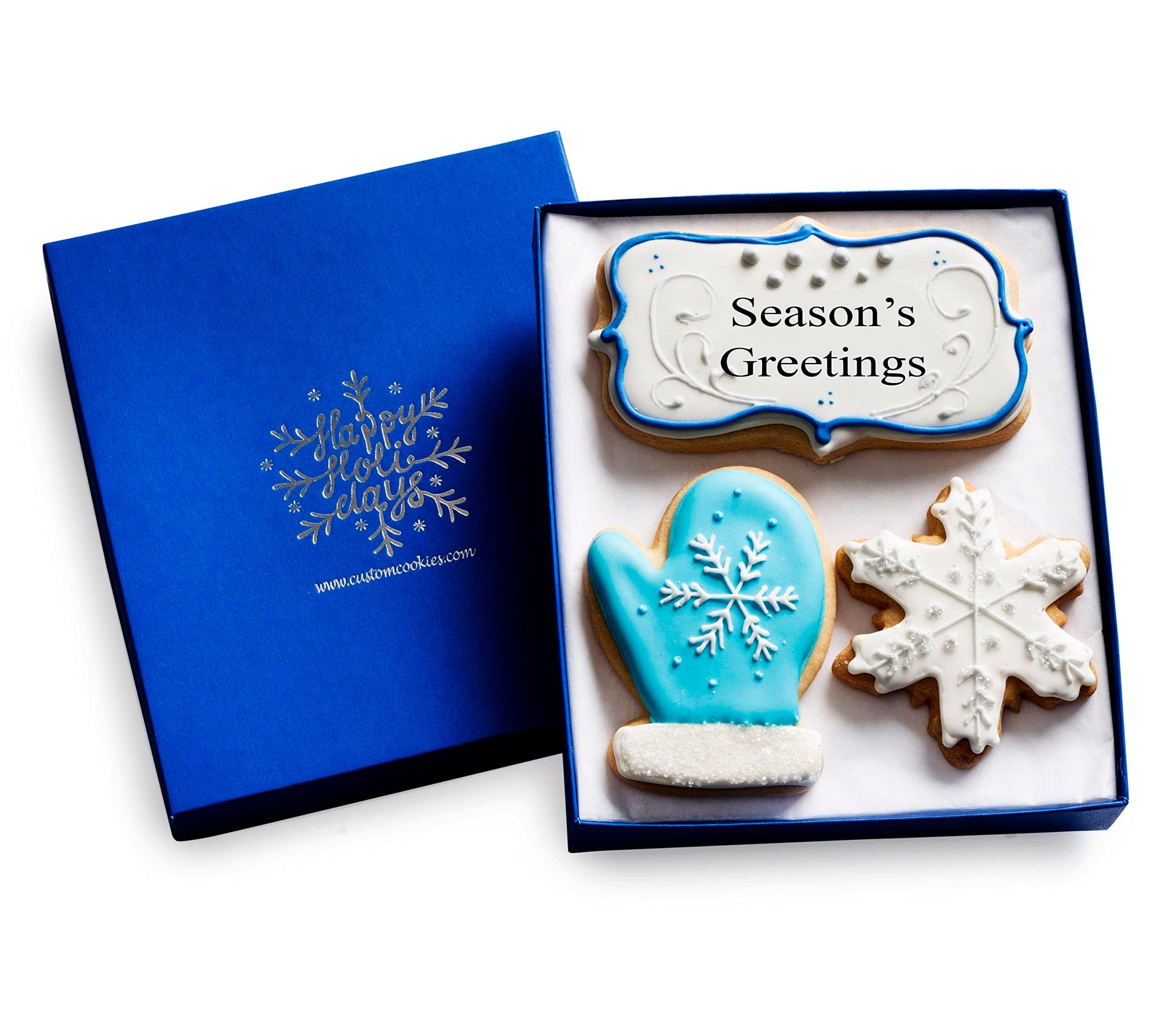 Christmas Cookies, Hand Decorated Vanilla Sugar Cookies, Christmas Gift Basket, Gourmet Holiday Food Gift Box, Christmas Gifts, For Women, Him, Her, Office, Corporate, Employee, 3 Count Custom Cookies