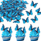 Rsstarxi 48 Pack Wafer Paper Butterflies Cupcake Toppers, Edible Decorations, Deep Blue