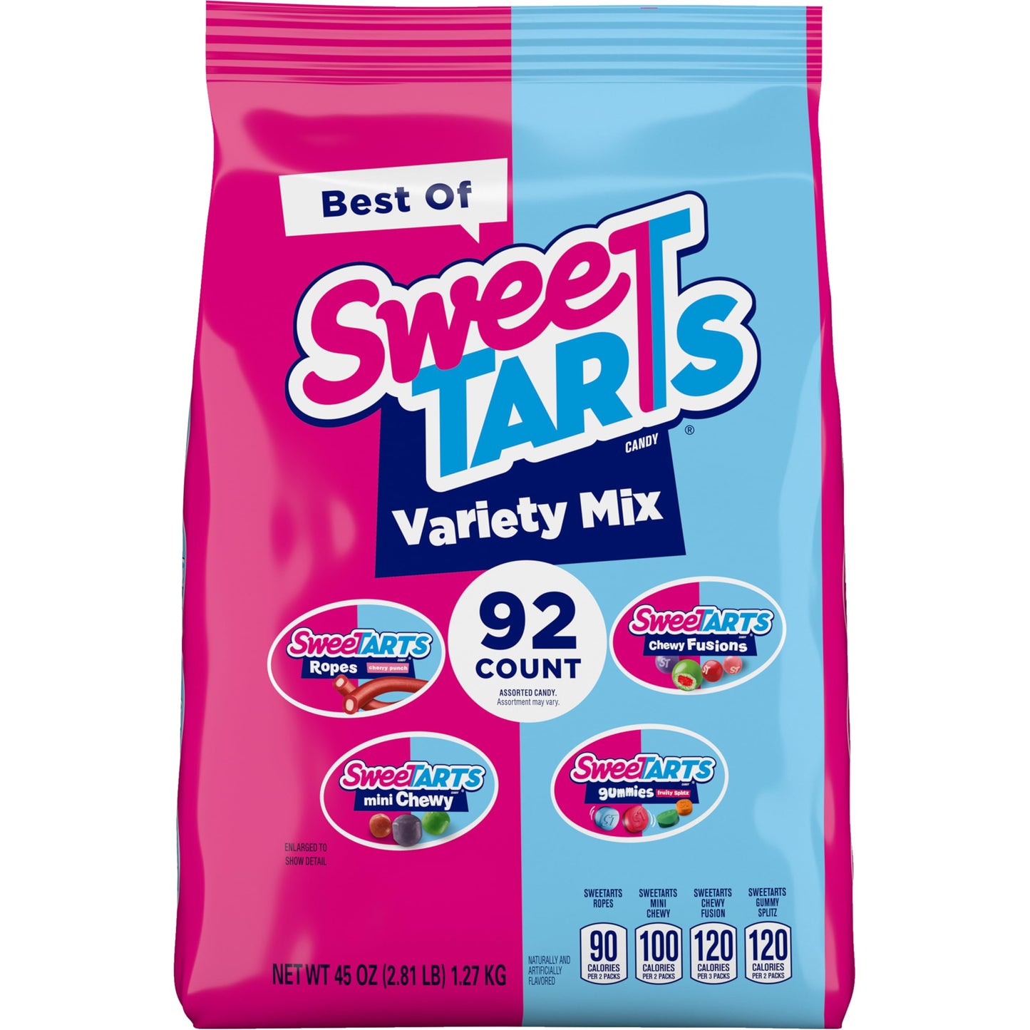 SweeTARTS Candy, Variety Mix, Cherry Punch Ropes, Mini Chewy, Gummies Fruity Splitz & Chewy Fusions, Halloween Candy Variety Pac