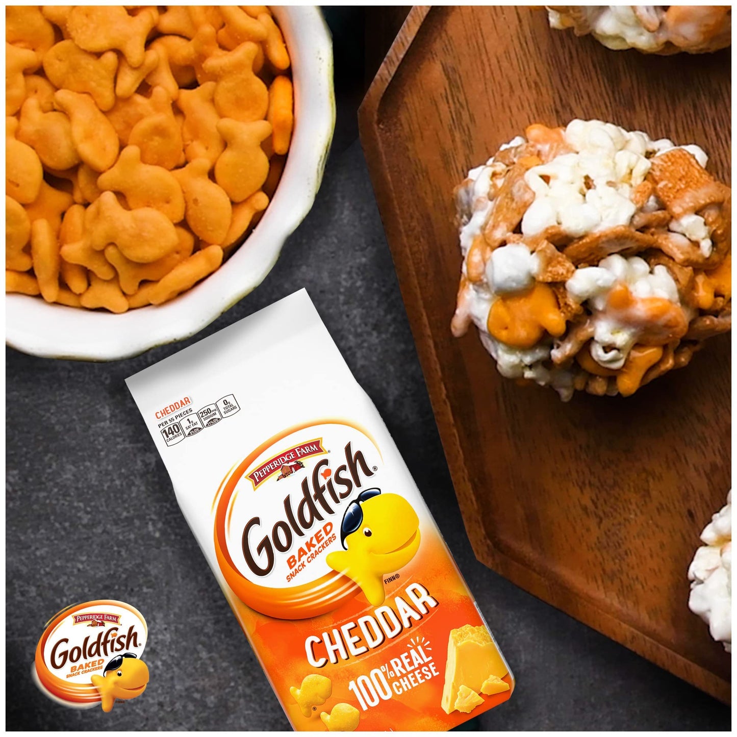 Goldfish Cheddar Crackers, Snack Crackers, 6.6 Oz. Bag, 6 Ct Box