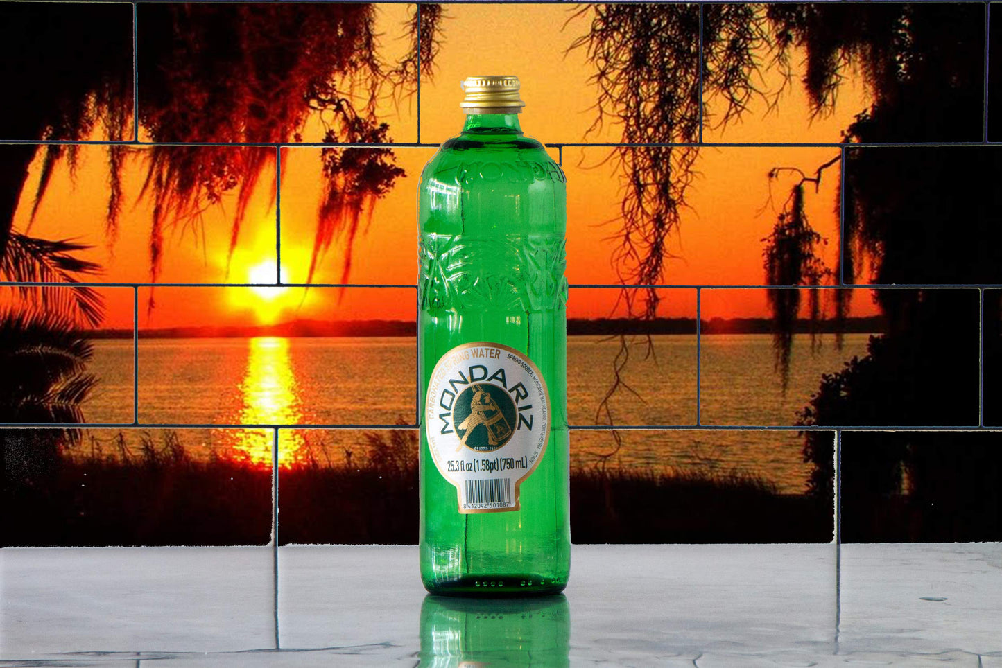 Mondariz Sparkling Natural Mineral Water, 750 mL (Pack of 12 Glass Bottles)