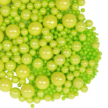 Edible Green Sugar Pearls Candy Sprinkles for Cake Decorating Baking Cake Cupcake and Cake Topper Cookie Decorations Wedding Par