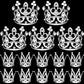 15Pcs Crown Cake Topper, Silver Mini Crowns, Small Crystal Pearl Cupcake Toppers For Flower Arrangements Cupcake Baby Shower Bir