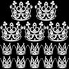 15Pcs Crown Cake Topper, Silver Mini Crowns, Small Crystal Pearl Cupcake Toppers For Flower Arrangements Cupcake Baby Shower Bir